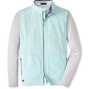 Peter Millar Iced Aqua Contour Full-Zip Vest MS24XZ07 Golf Turquoise/Blue